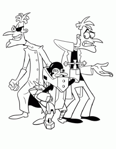 Desenho de Phineas e Ferb (Disney) imprimível e colorível grátis