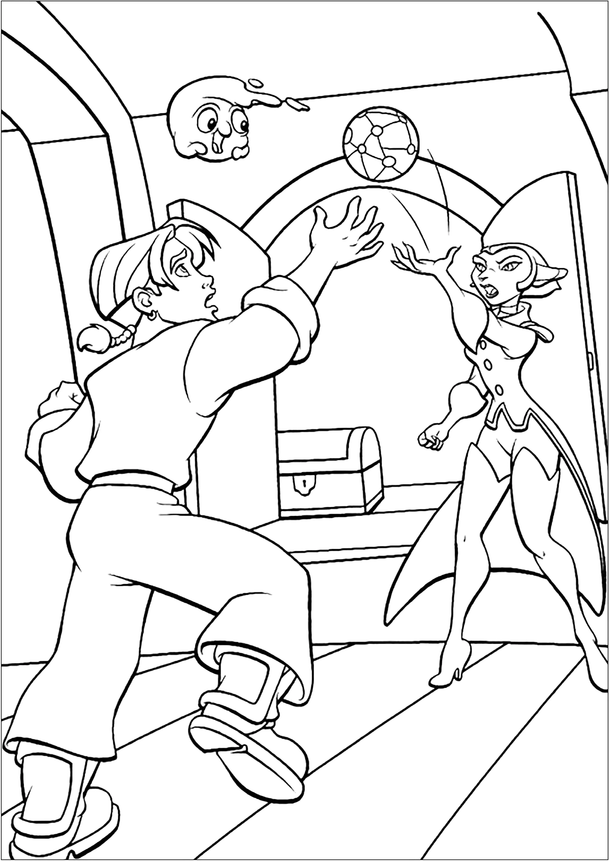 Planeta do Tesouro : Jim Hawkins (Página para colorir e imprimir para crianças)