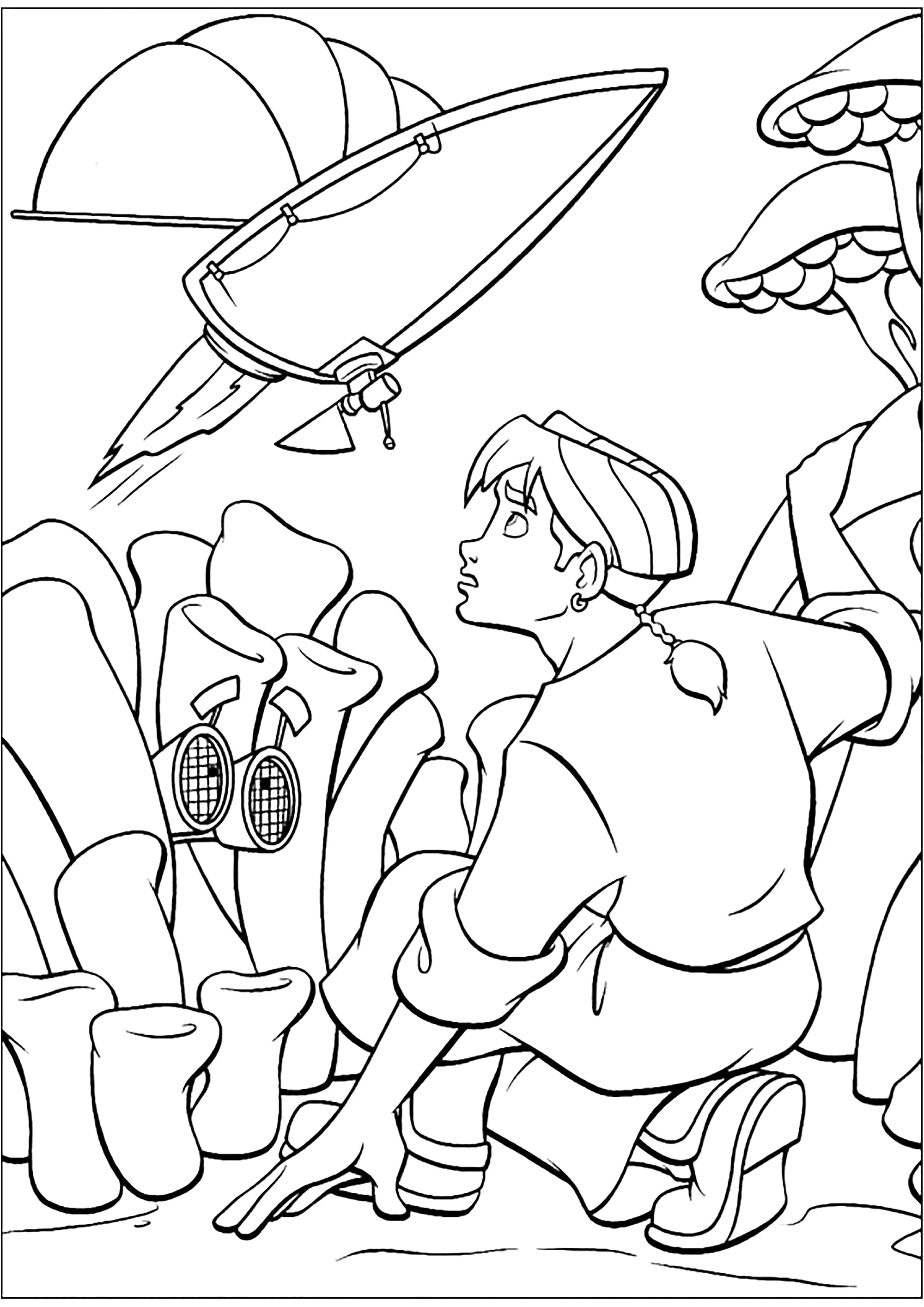 Planeta do Tesouro : Jim Hawkins (Página para colorir e imprimir para crianças)