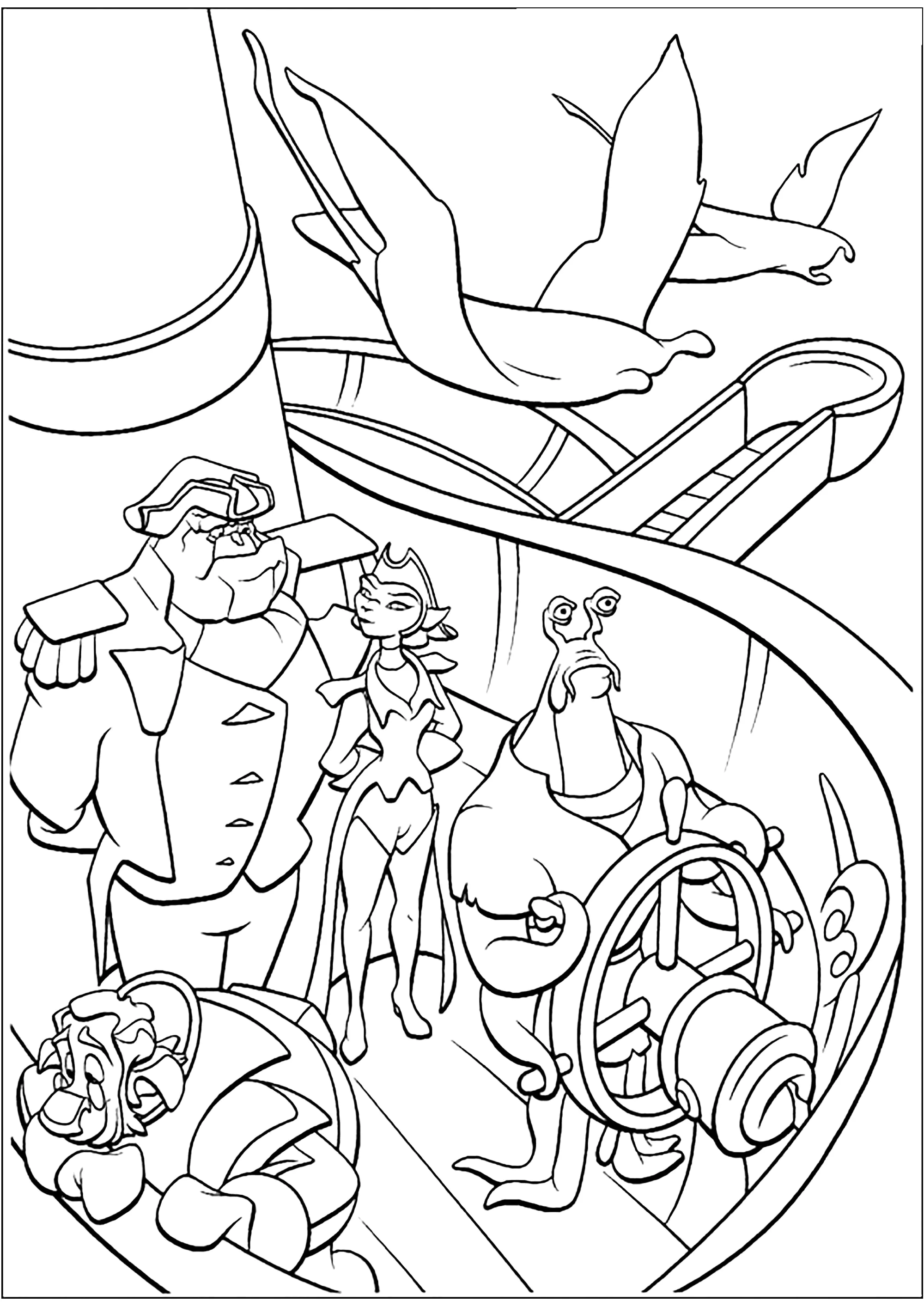 Planeta do Tesouro : Bateau (Página para colorir e imprimir para crianças)