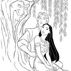 Páginas de Pocahontas para colorir e imprimir para crianças