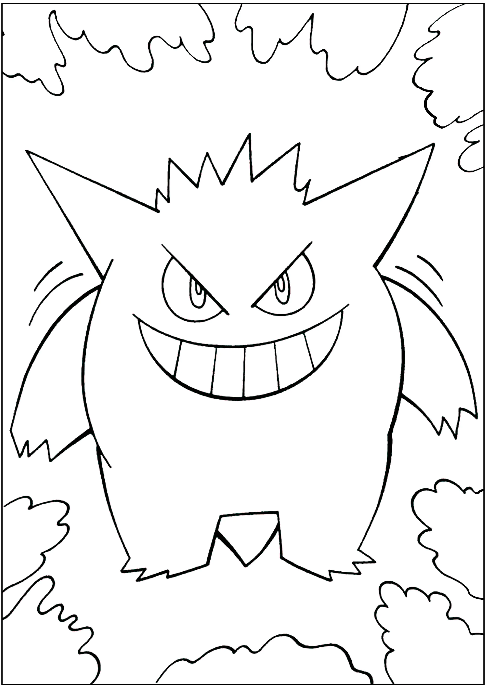 Ectoplasma (Página de Todas as páginas para colorir com Pokémon para colorir e imprimir para crianças)