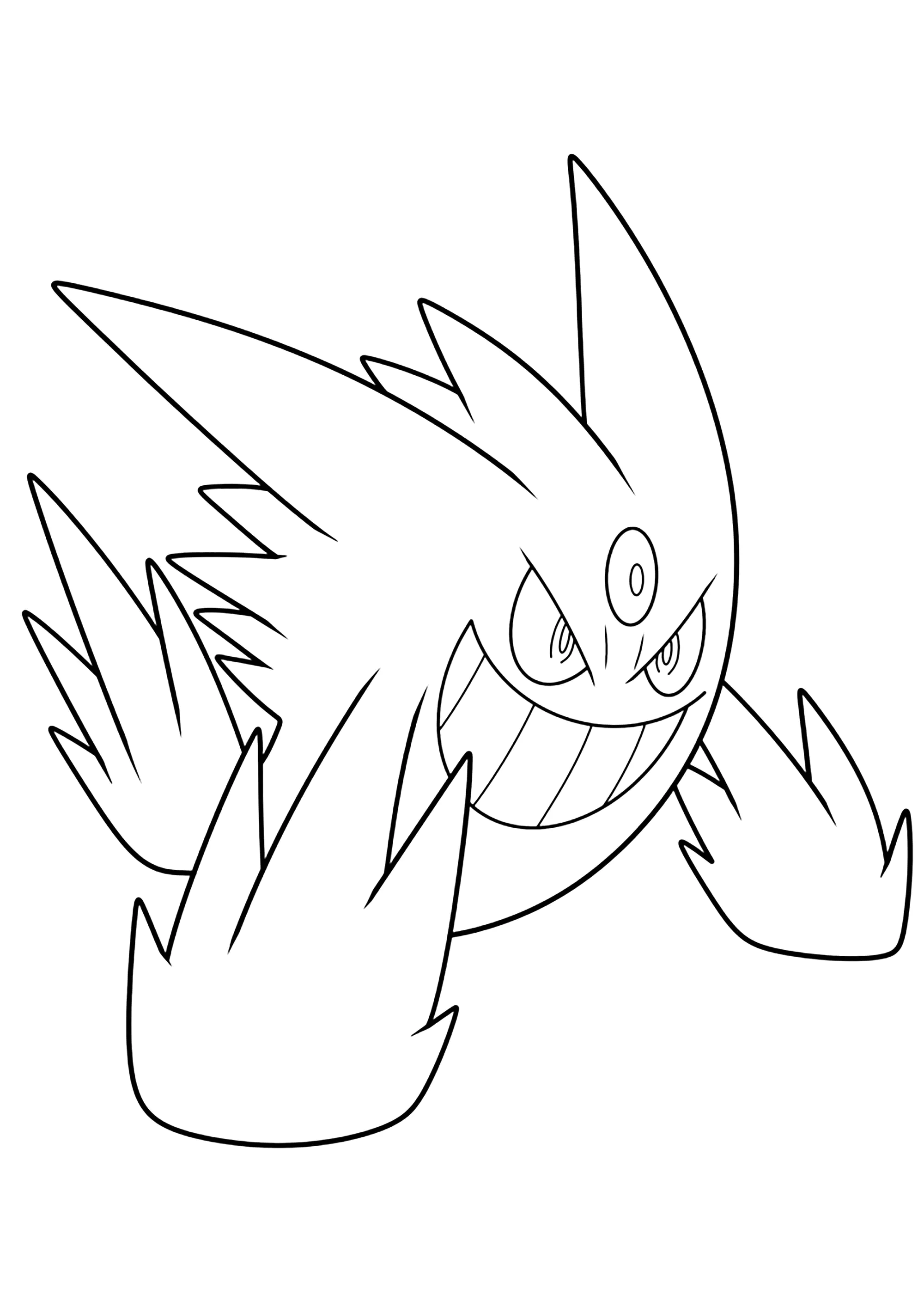 Ectoplasma : Coloração simples (Página de Todas as páginas para colorir com Pokémon para colorir e imprimir para crianças)