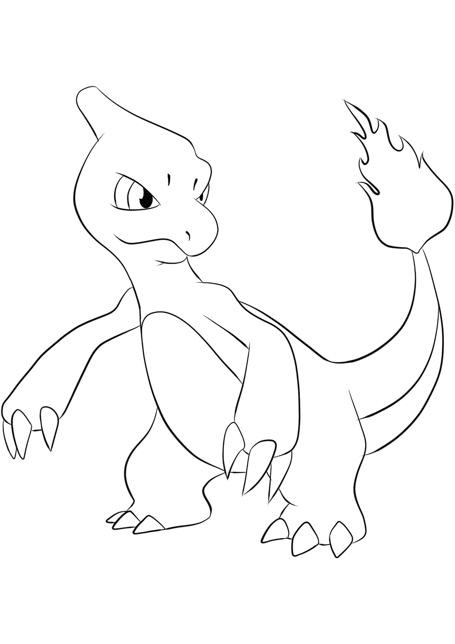 Reptincel (Nº.05). Coloriage de Reptincel (Charmeleon), Pokémon de Génération I, de type : FeuPermission: Todos os direitos reservados © Pokémon company e Ken Sugimori.