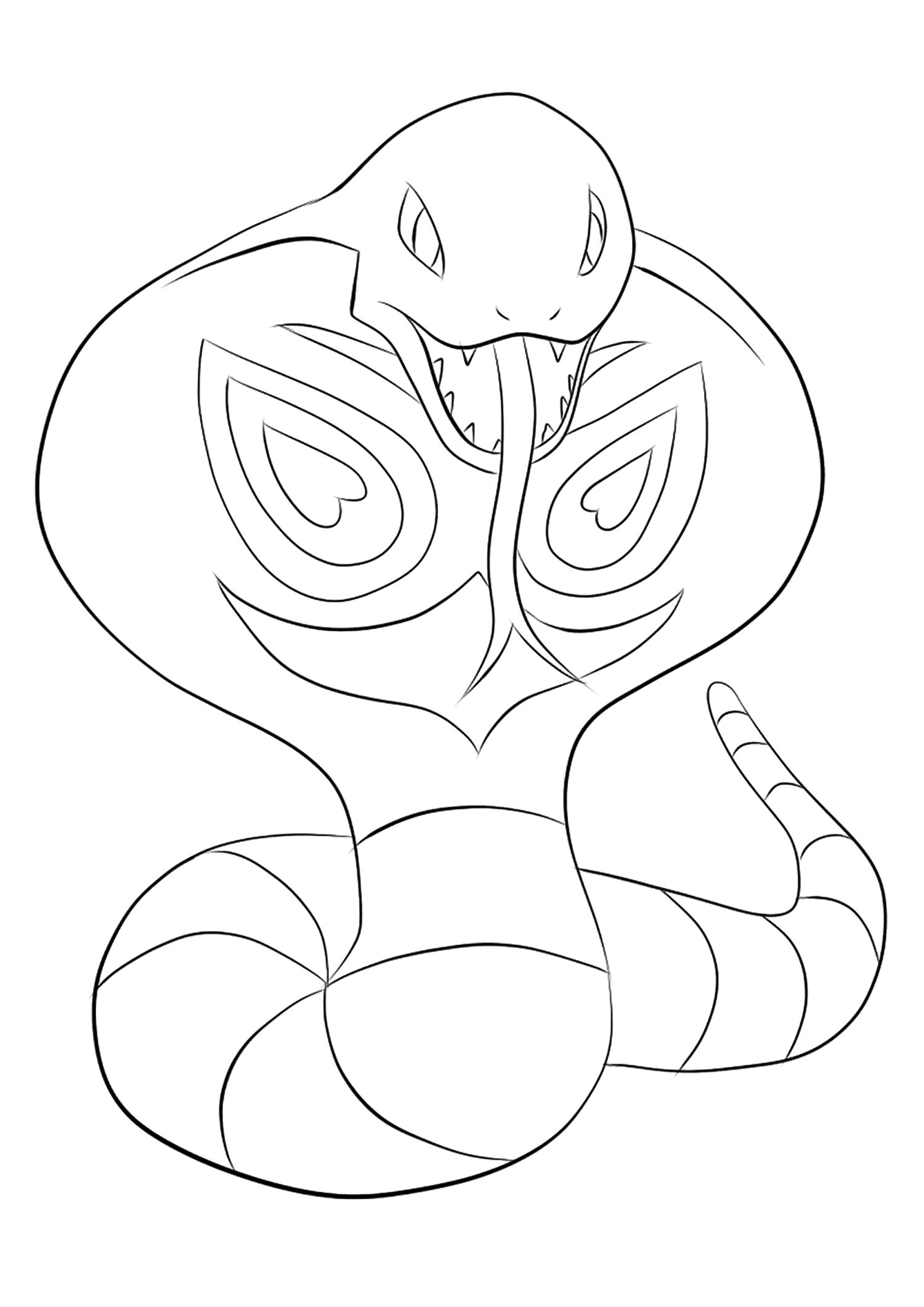 Arbok (No.24). Coloriage de Arbok (Arbok), Pokémon de Génération I, de type : PoisonPermission: Todos os direitos reservados © Pokémon company e Ken Sugimori.