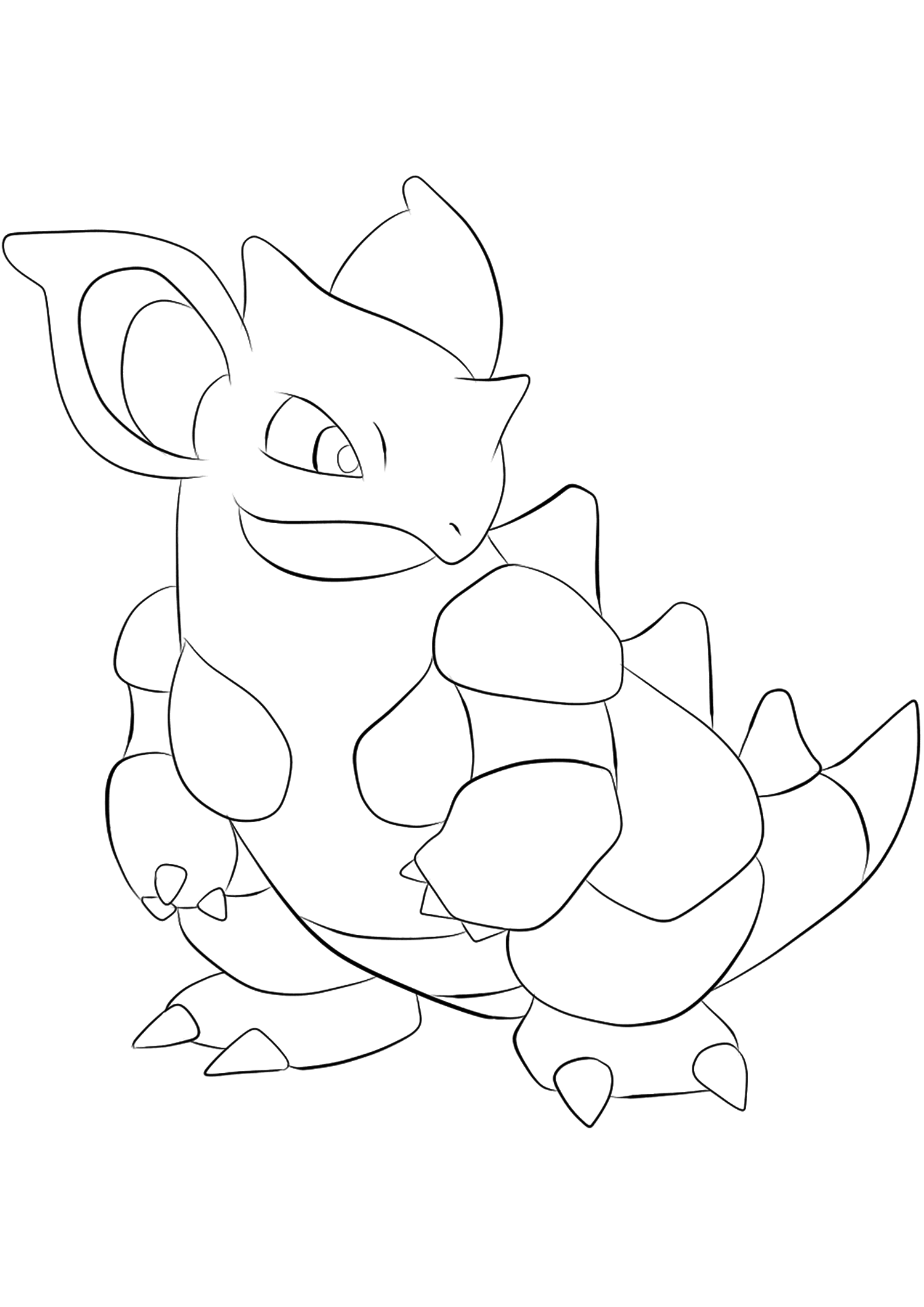 Nidoqueen (Nº.31). Coloriage de Nidoqueen (Nidoqueen), Pokémon de Génération I, de type : Poison et SolPermission: Todos os direitos reservados © Pokémon company e Ken Sugimori.