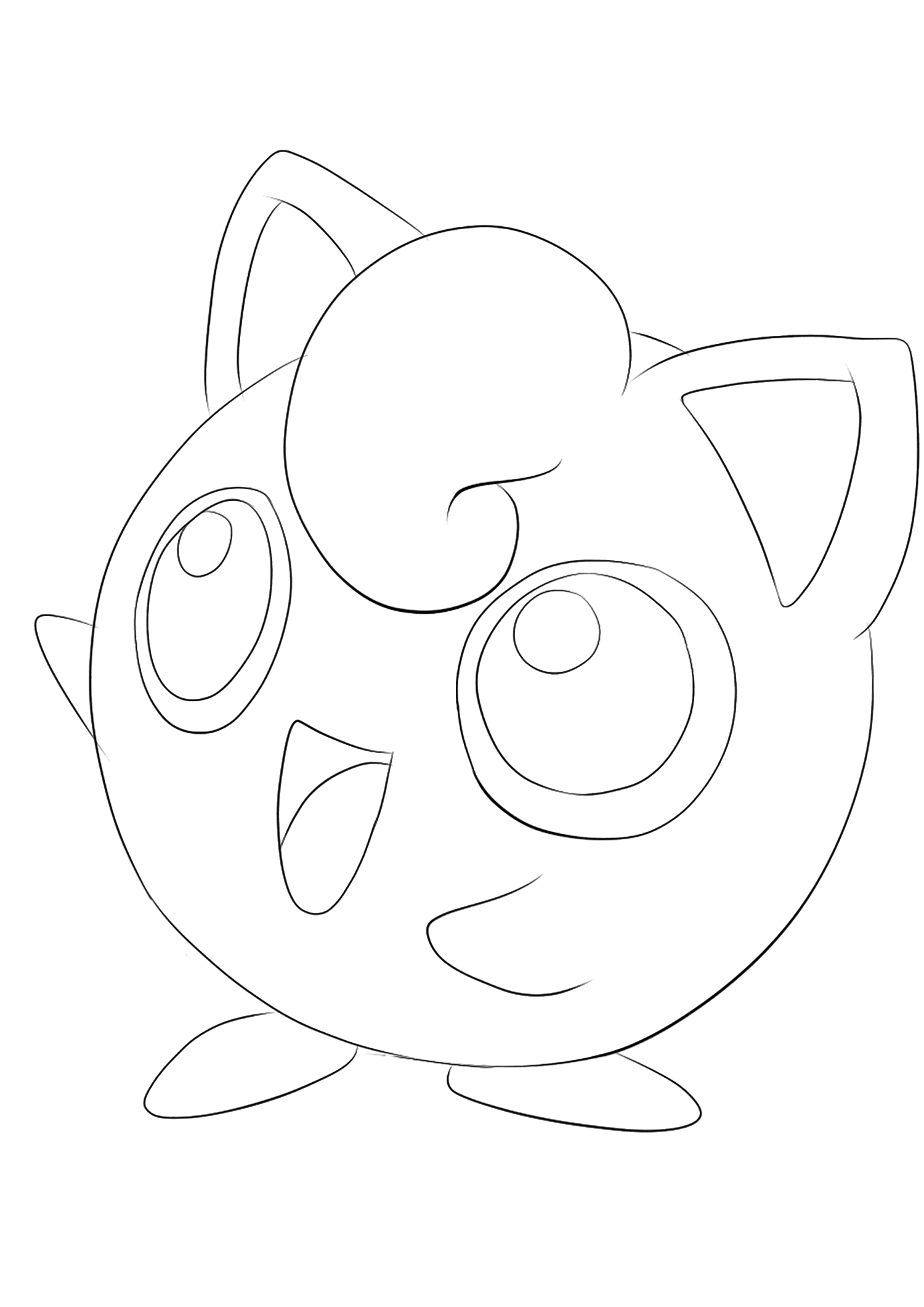 Rondoudou (No.39). Coloriage de Rondoudou (Jigglypuff), Pokémon de Génération I, de type : Normal et FéePermission: Todos os direitos reservados © Pokémon company e Ken Sugimori.