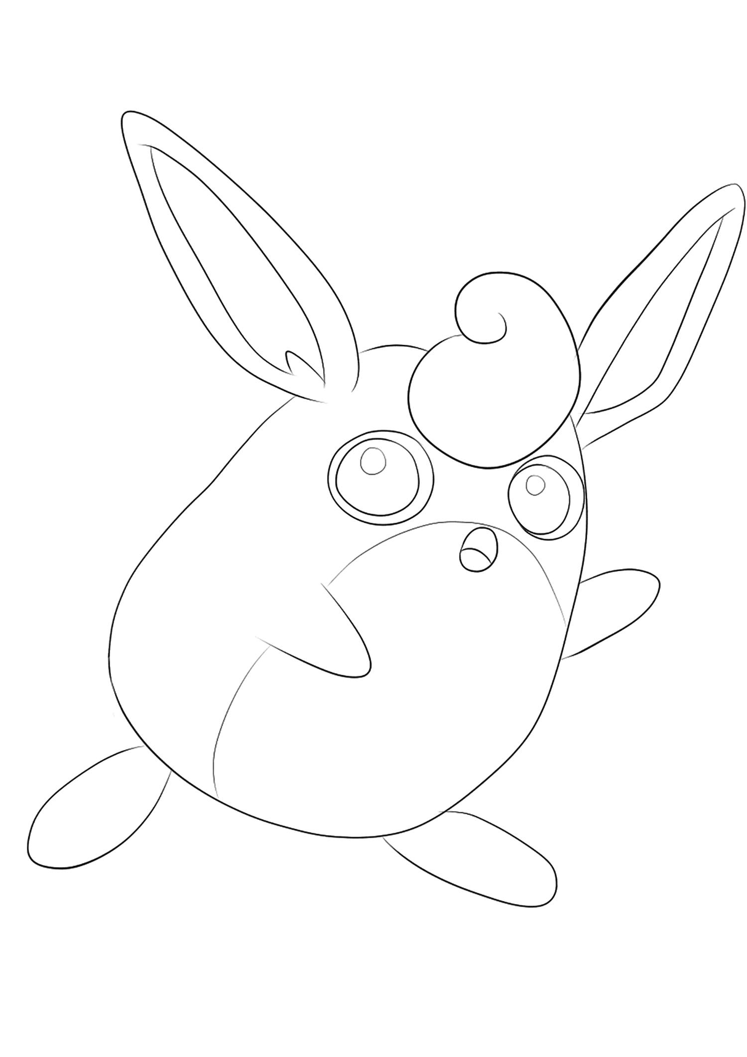 Grodoudou (No.40). Coloriage de Grodoudou (Wigglytuff), Pokémon de Génération I, de type : Normal et FéePermission: Todos os direitos reservados © Pokémon company e Ken Sugimori.