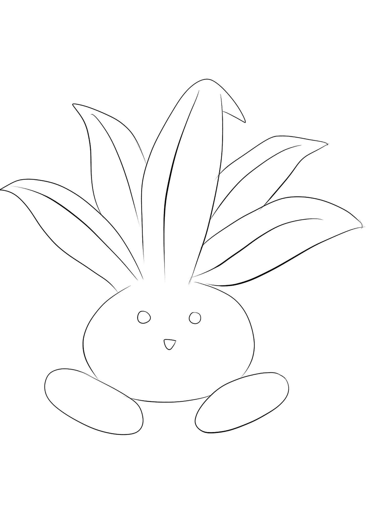 Mystherbe (No.43). Coloriage de Mystherbe (Oddish), Pokémon de Génération I, de type : Plante et PoisonPermission: Todos os direitos reservados © Pokémon company e Ken Sugimori.