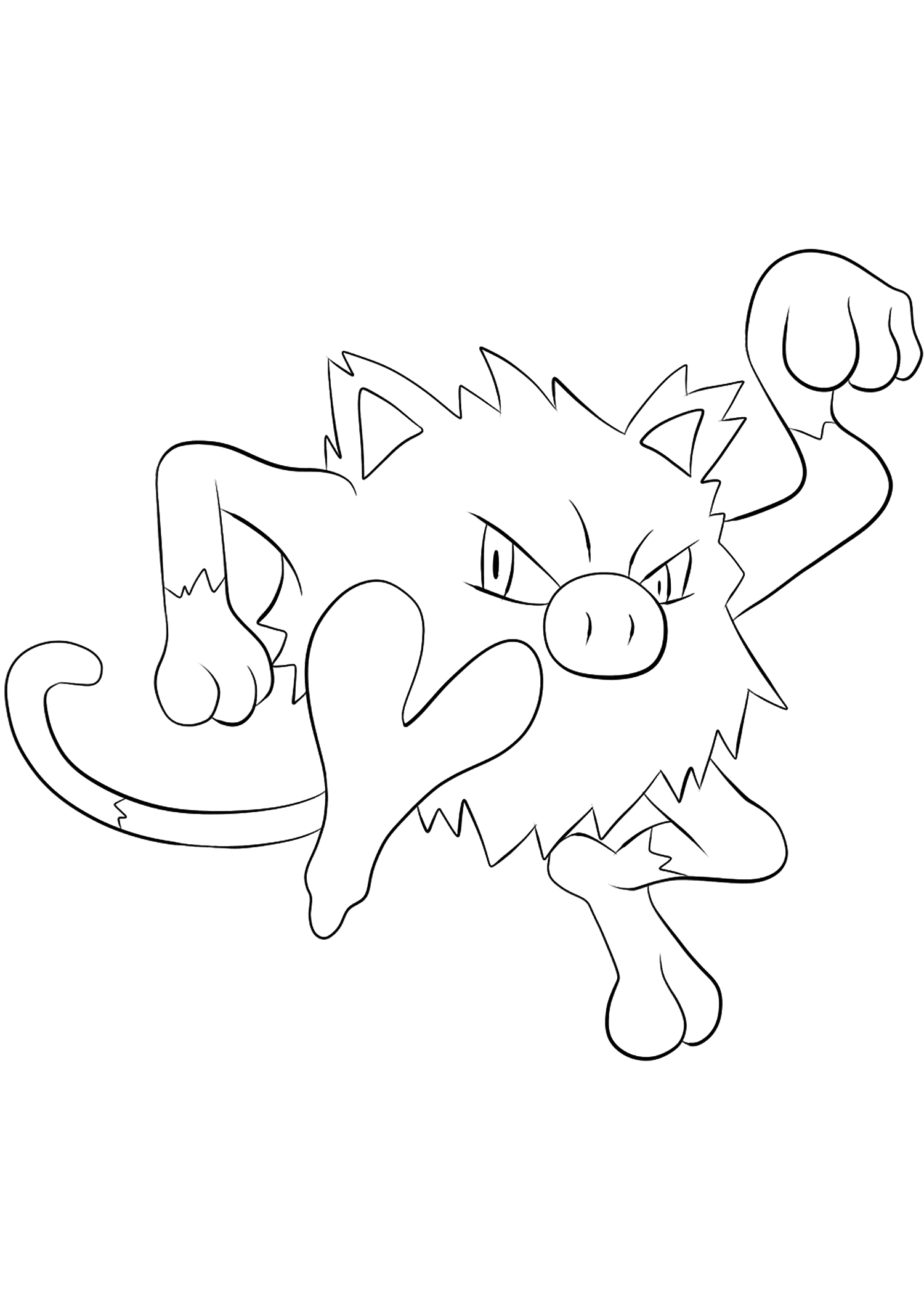 <Ferosina (No.56) : Geração I Pokémon (Página de Todas as páginas para colorir com Pokémon para colorir e imprimir para crianças)