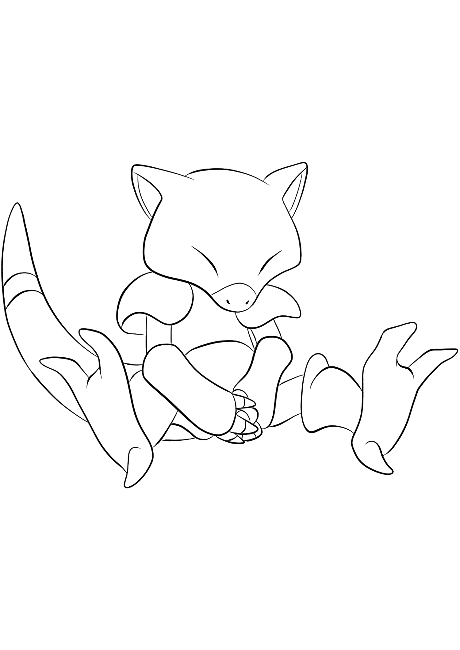 Abra (No.63). Coloriage de Abra (Abra), Pokémon de Génération I, de type : Psy>Crédito da imagem original: Pokémon linearts by Lilly Gerbil on Deviantart.Permission:  Todos os direitos reservados © Pokémon company e Ken Sugimori.