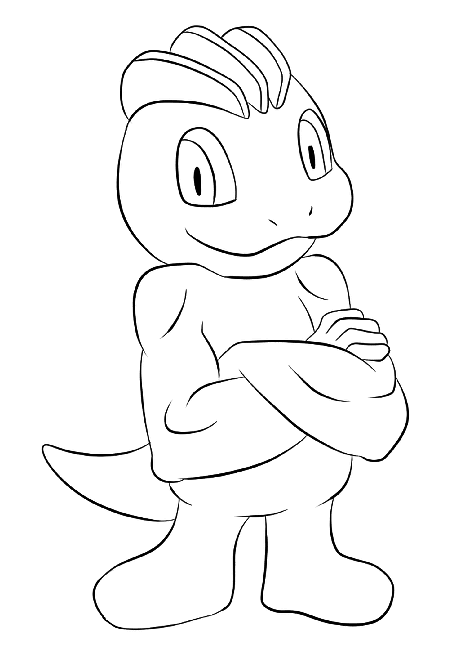 Machoc (No.66). Coloriage de Machoc (Machop), Pokémon de Génération I, de type : Combat