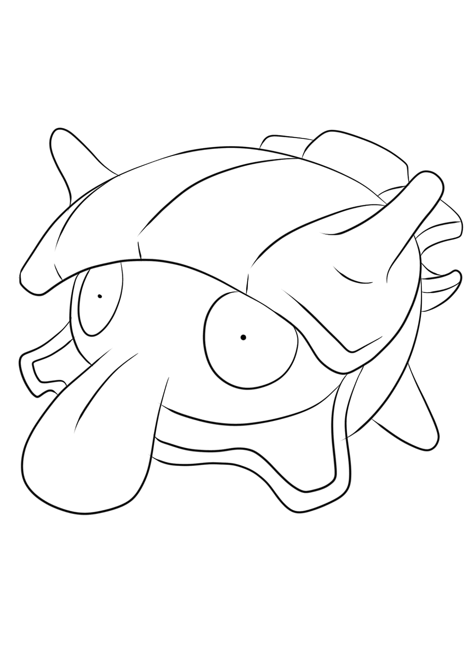 Kokiyas (No.90). Coloriage de Kokiyas (Shellder), Pokémon de Génération I, de type : Eau