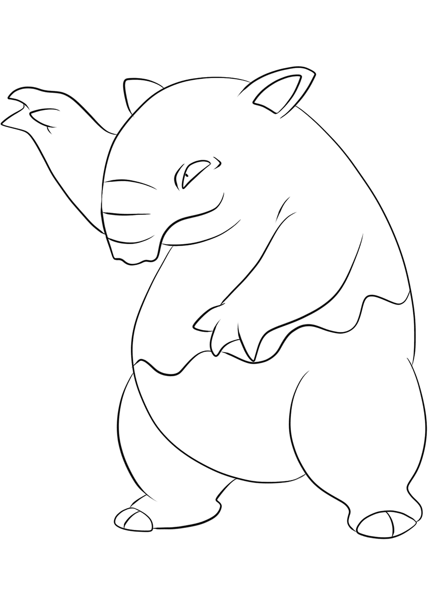 Soporifik (No.96). Coloriage de Soporifik (Drowzee), Pokémon de Génération I, de type : Psy>Crédito da imagem original: Pokémon linearts by Lilly Gerbil on Deviantart.Permission:  Todos os direitos reservados © Pokémon company e Ken Sugimori.