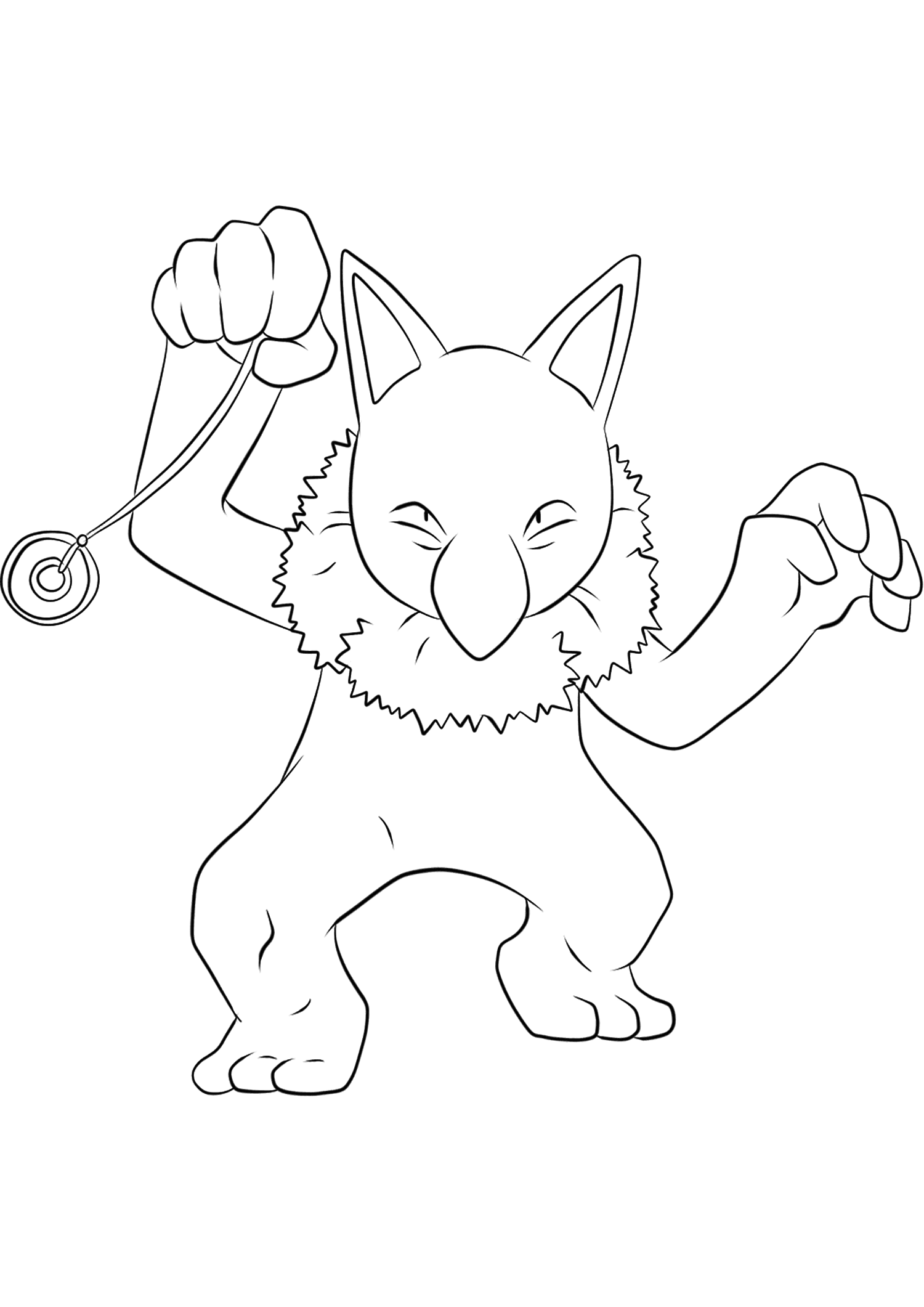 Hypnomad (Nº.97). Coloriage de Hypnomade (Hypno), Pokémon de Génération I, de type : PsyCrédito da imagem original: Pokémon linearts by Lilly Gerbil on Deviantart.Permission:  Todos os direitos reservados © Pokémon company e Ken Sugimori.