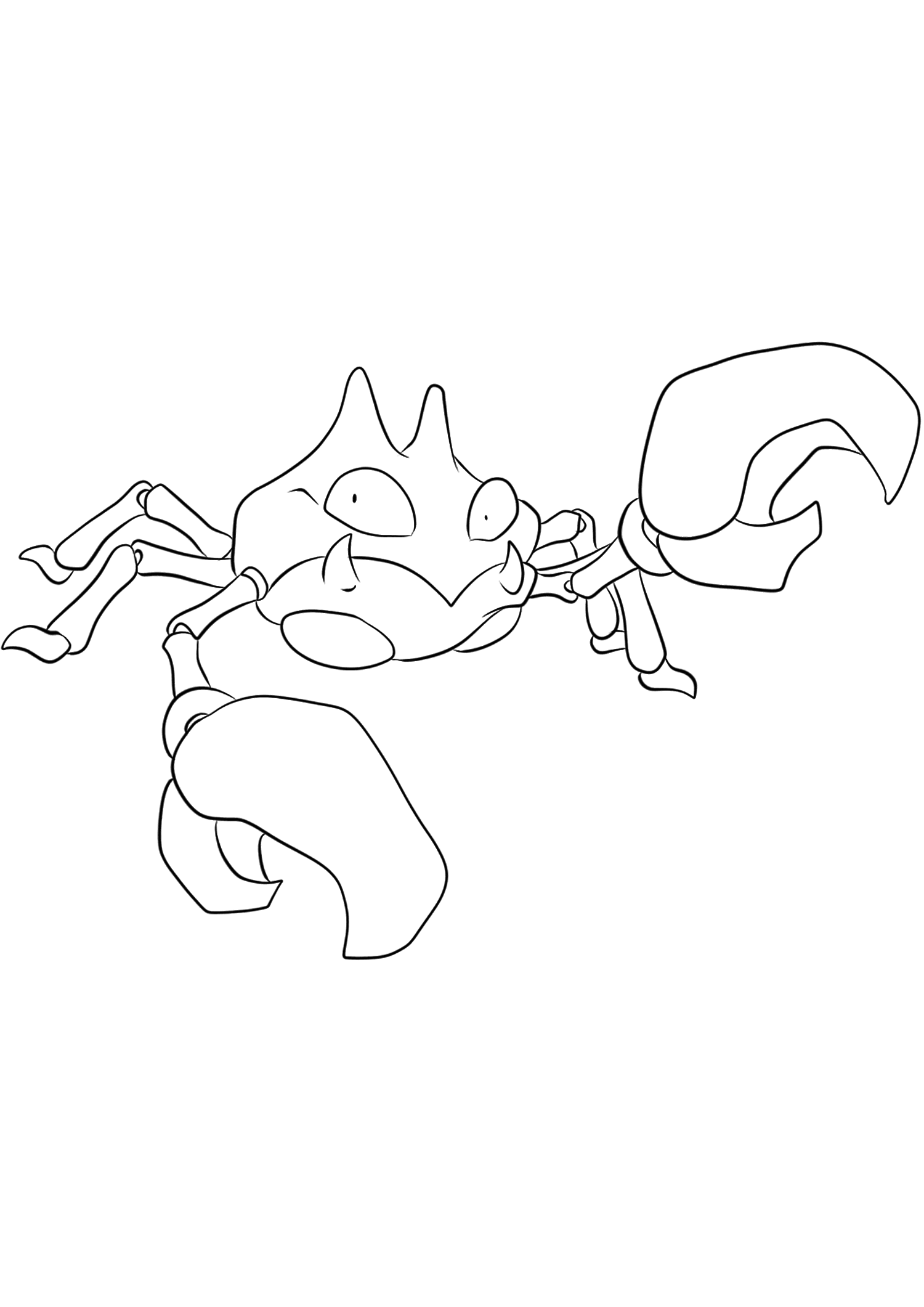 Krabby (No.98). Coloriage de Krabby (Krabby), Pokémon de Génération I, de type : Eau