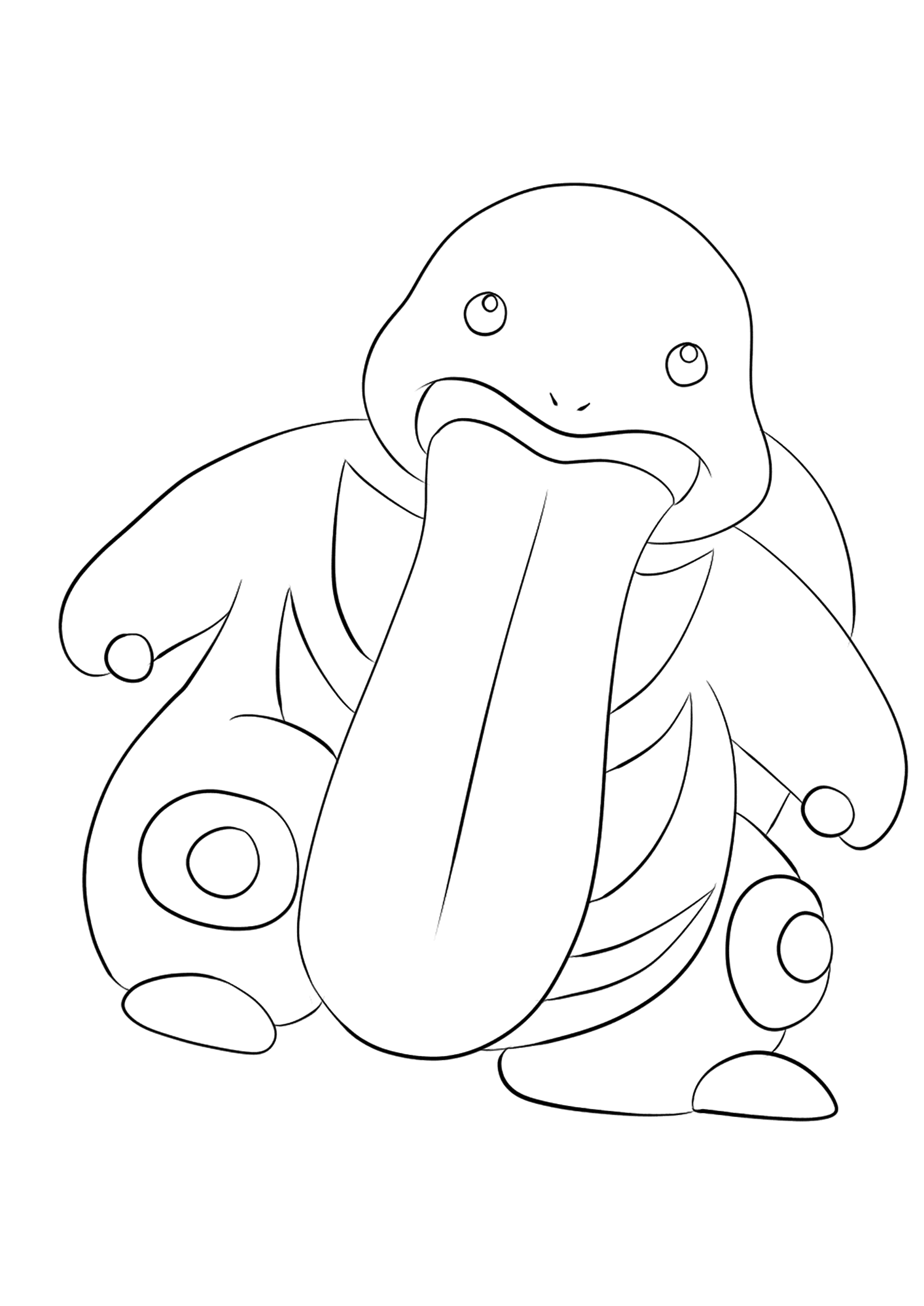 Excelangue (No.108). Coloriage de Excelangue (Lickitung), Pokémon de Génération I, de type : Normal