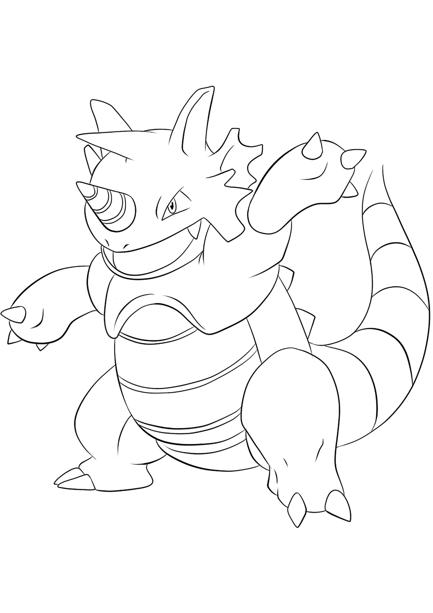<b>Rhinoferos</b> (No.112): Geração I Pokémon (Página de Todas as páginas para colorir com Pokémon para colorir e imprimir para crianças)