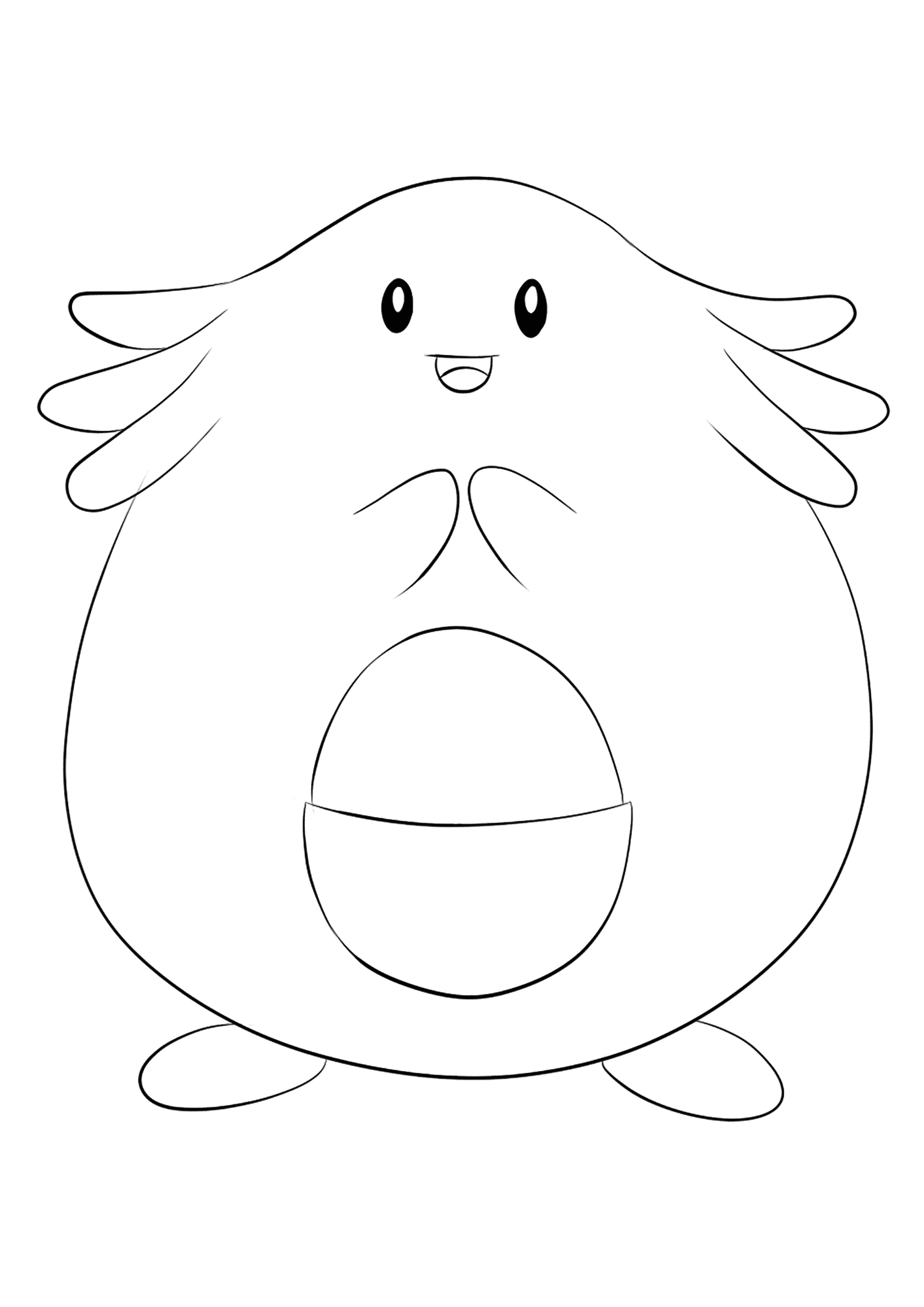 Leveinard (No.113). Coloriage de Leveinard (Chansey), Pokémon de Génération I, de type : Normal