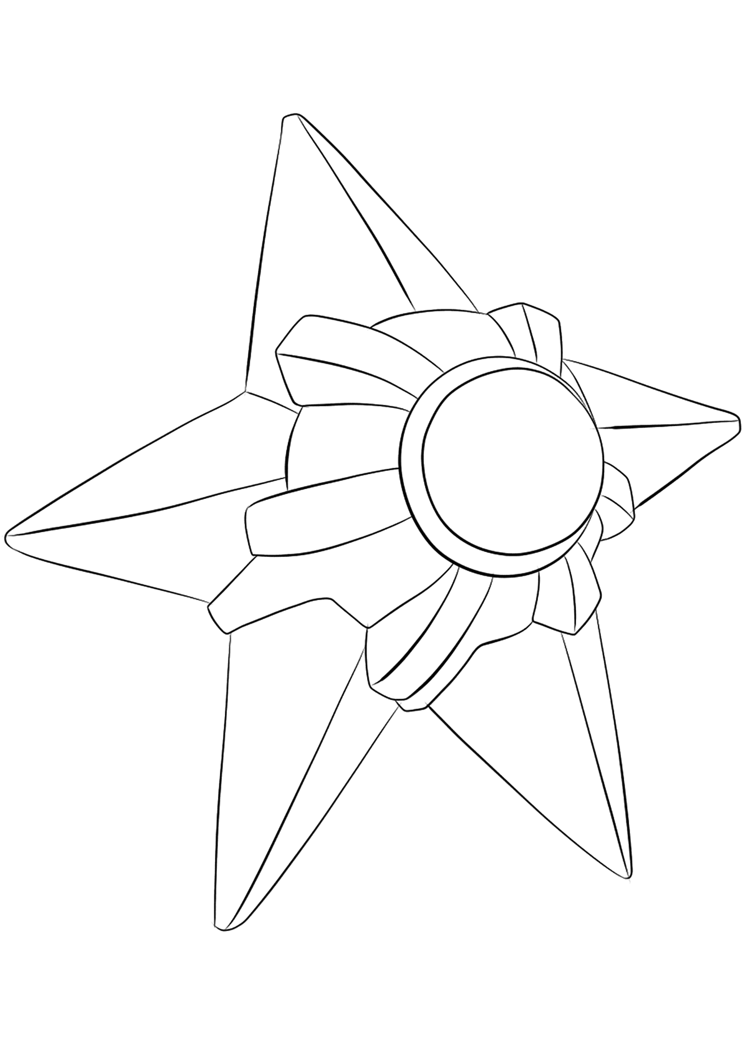 Stari (No.120). Coloriage de Stari (Staryu), Pokémon de Génération I, de type : Eau