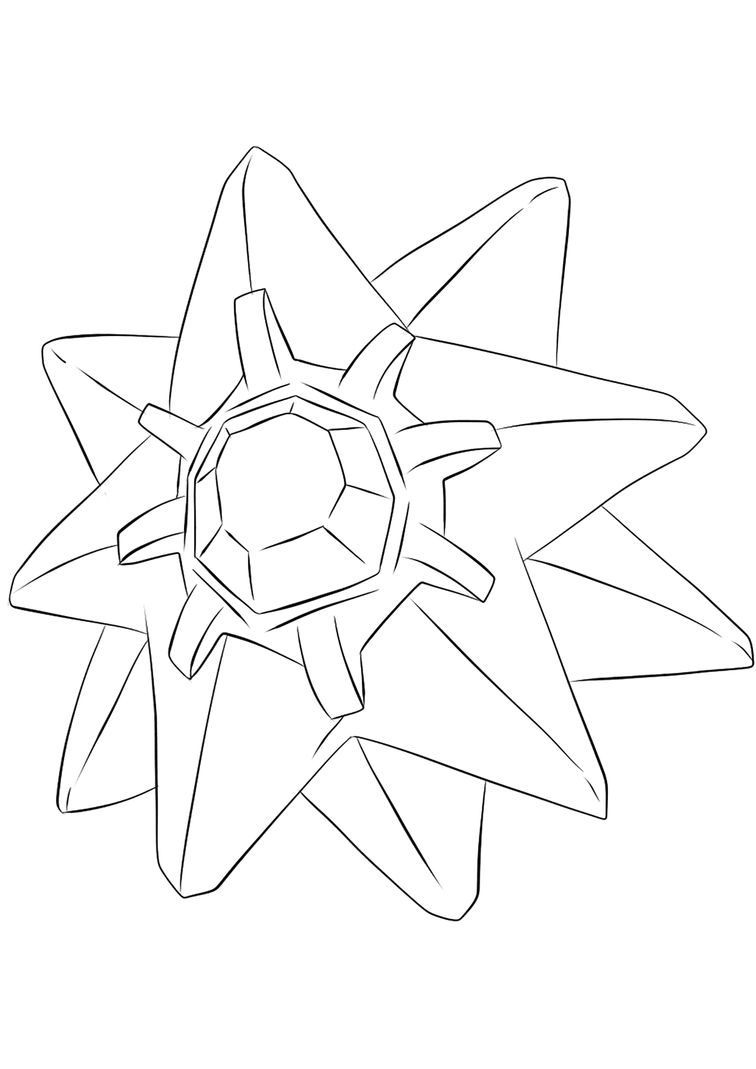 Staross (No.121). Coloriage de Staross (Starmie), Pokémon de Génération I, de type : Eau et PsyOriginal image credit: Pokémon linearts by Lilly Gerbil em Deviantart.Permission:  Todos os direitos reservados © Pokémon company e Ken Sugimori.