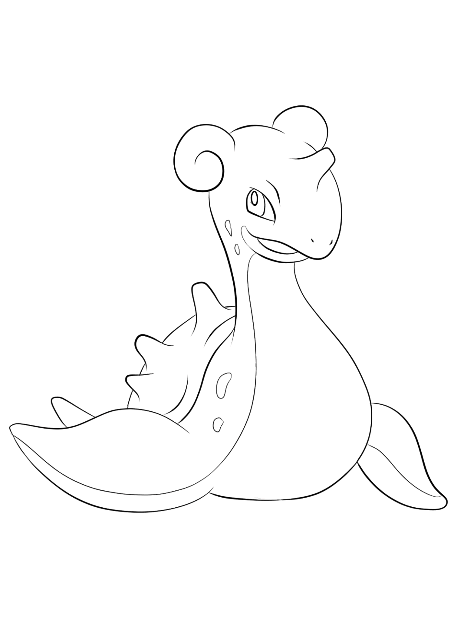 Lokhlass (Nº.131). Coloriage de Lokhlass (Lapras), Pokémon de Génération I, de type : Eau et GlaceOriginal image credit: Pokémon linearts by Lilly Gerbil em Deviantart.Permission:  Todos os direitos reservados © Pokémon company e Ken Sugimori.