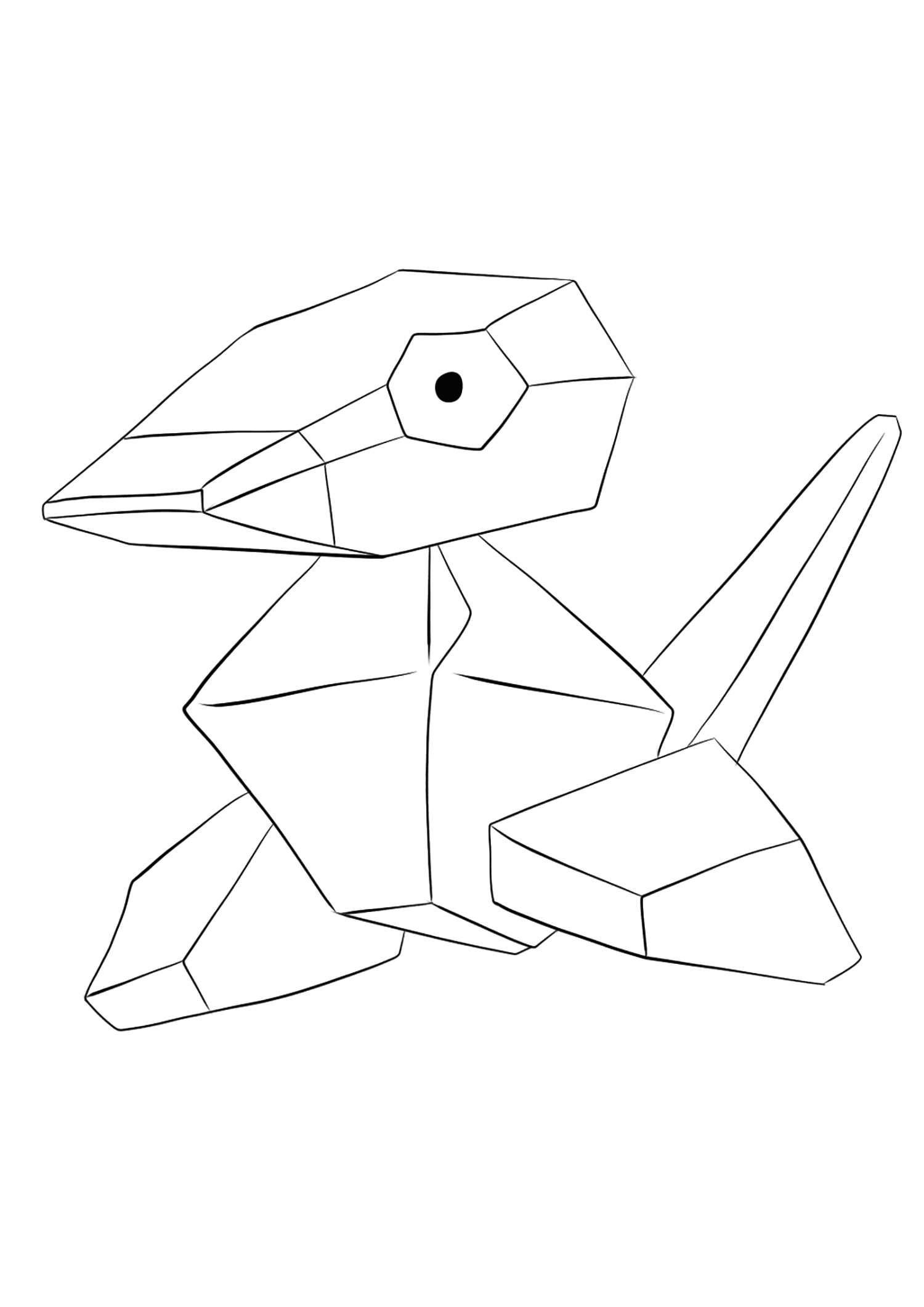 Porygon (No.137). Coloriage de Porygon (Porygon), Pokémon de Génération I, de type : Normal