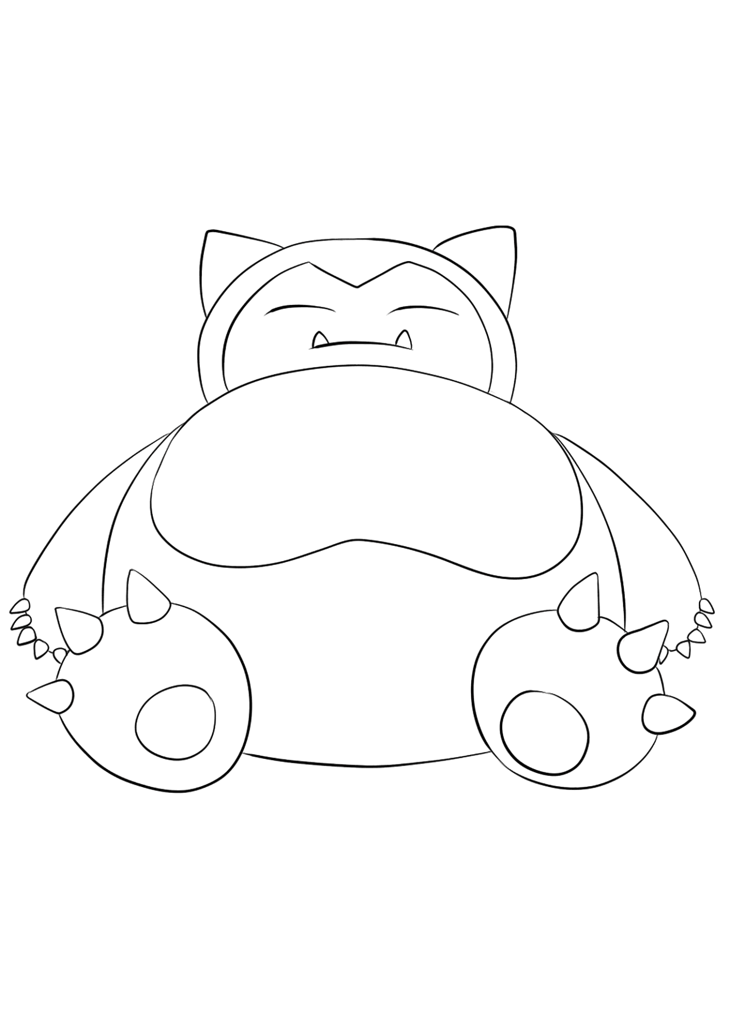 Ronflex (No.143). Coloriage de Ronflex (Snorlax), Pokémon de Génération I, de type : Normal