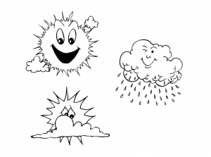 3 símbolos meteorológicos para colorir em