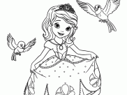 Páginas de Princesa Sofia Disney para colorir e imprimir para crianças