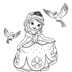 Páginas de Princesa Sofia Disney para colorir e imprimir para crianças
