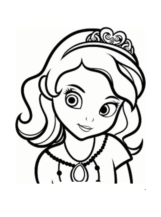 Desenho da Princesa Sofia (Disney) imprimível e colorível grátis (Página de Princesa Sofia Disney para colorir e imprimir para crianças)