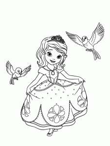 Páginas de coloração gratuita da Princesa Sofia (Disney)