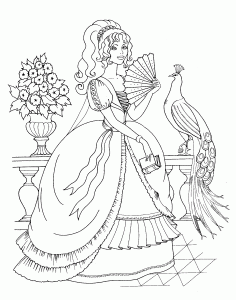 Desenho livre da princesa para imprimir e colorir
