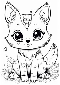 Página de para colorir e imprimir para crianças : Raposa mignon jovem