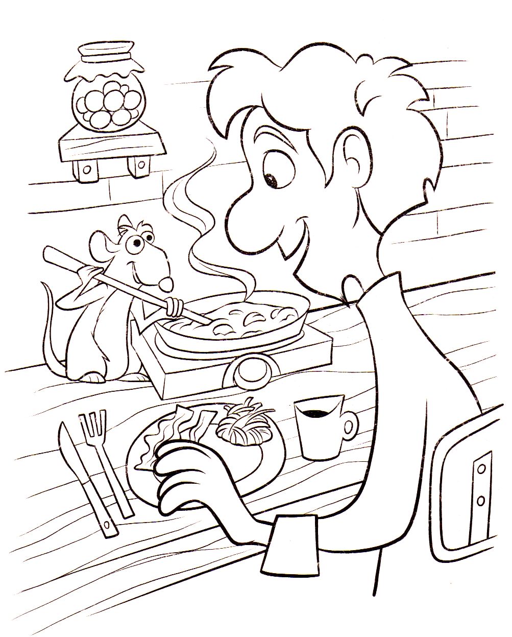 Uma boa refeição cozinhada por Linguini e o seu amigo Rémy, o rato