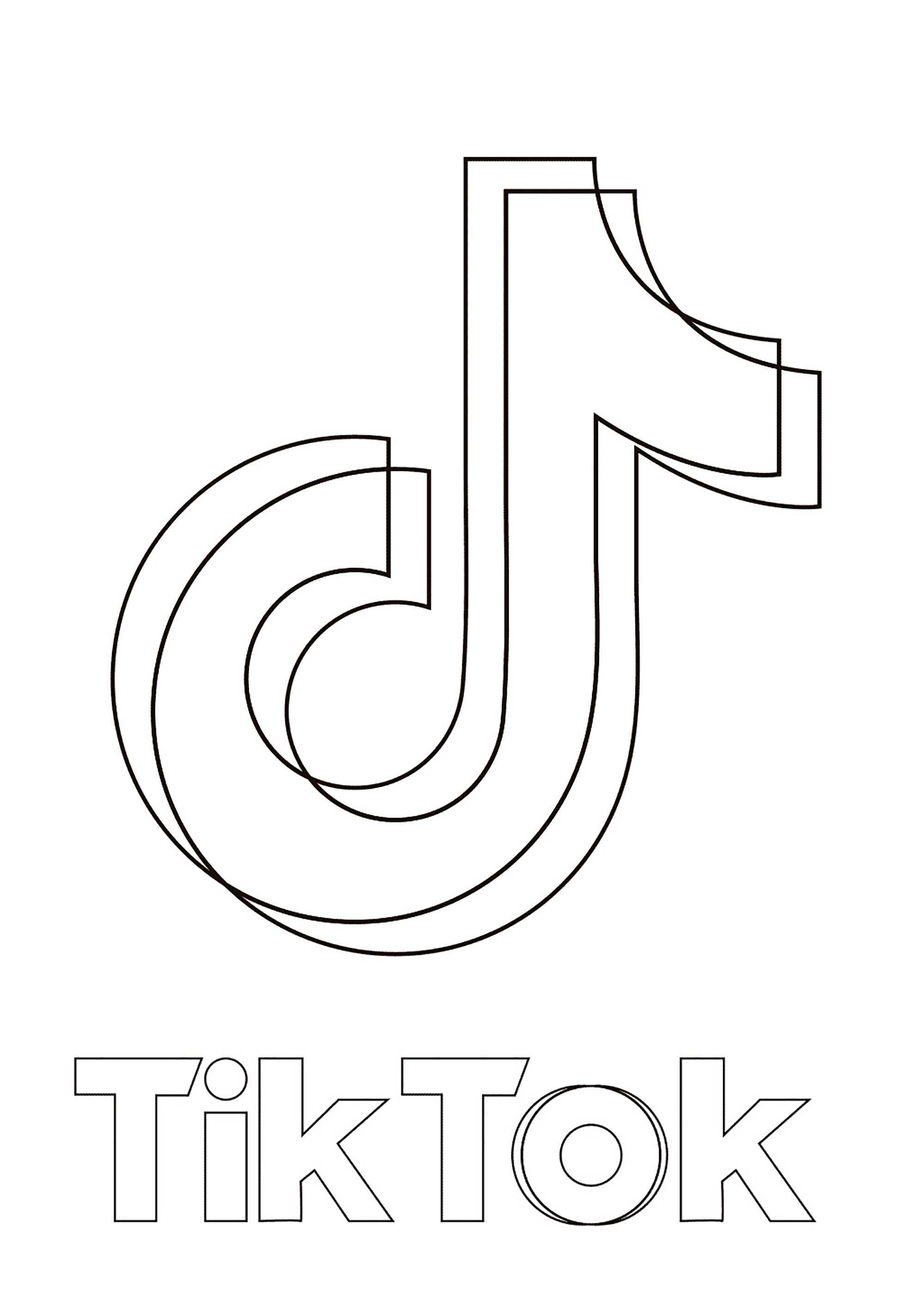 Logo de Tik Tok à colorier. O Tik. Tok é uma aplicação móvel de partilha de vídeos e rede social lançada em setembro de 2016. Foi desenvolvida pela empresa chinesa Byte. Dance
