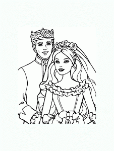 Rei e Rainha (Barbie) para colorir para crianças