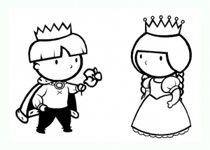 Páginas de colorir Rei e Rainha para crianças