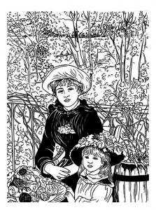 Páginas para colorir de Pierre Auguste Renoir para crianças