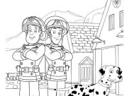 Páginas de Sam, o bombeiro para colorir e imprimir para crianças