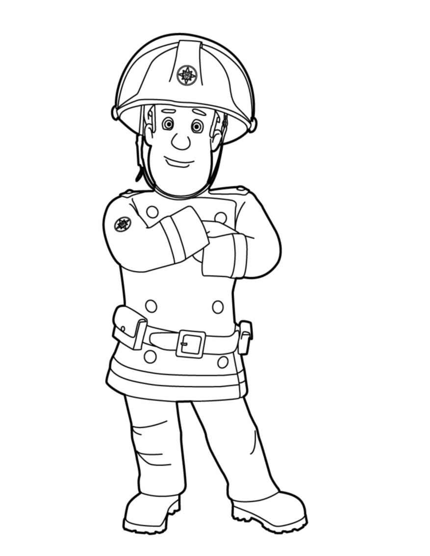 Coloriage de Sam, o bombeiro tout seul