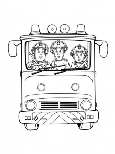 Desenho de Sam, o bombeiro grátis para descarregar e colorir