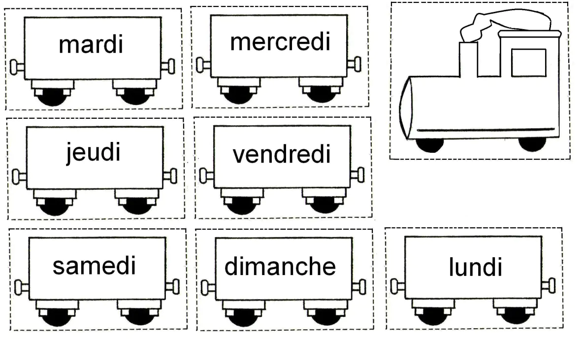 Desenhos para colorir dos dias da semana para impressão gratuita (Semana dos dias)