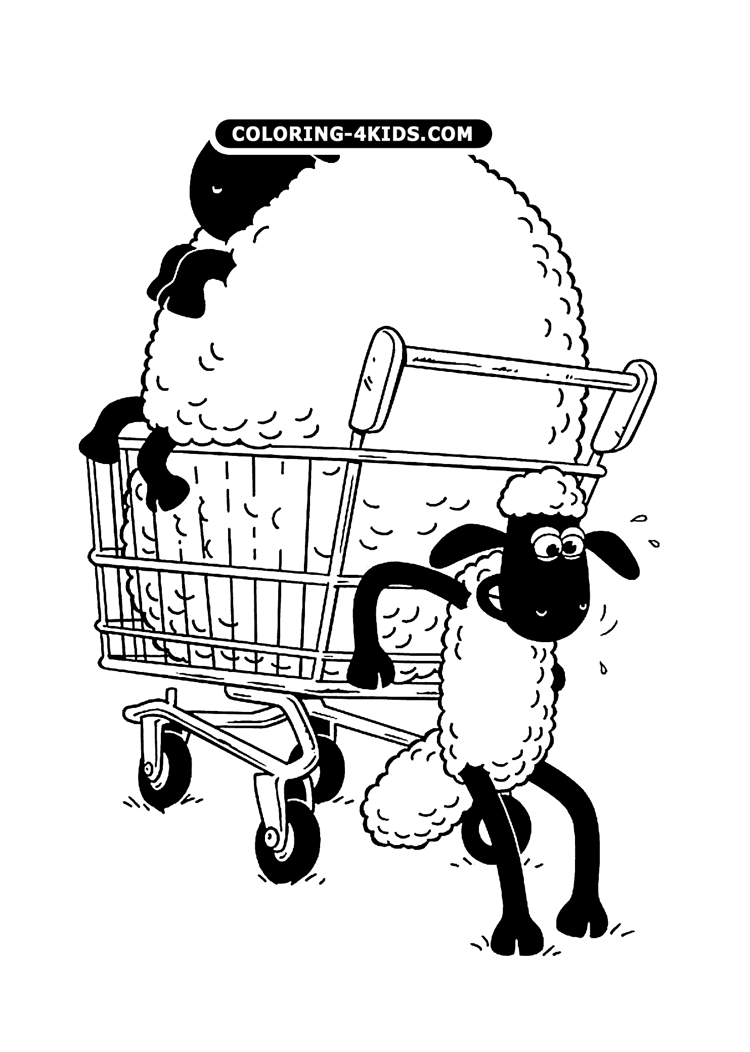 Shaun as ovelhas : carruagem (Página para colorir e imprimir para crianças)
