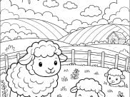 Páginas de Sheep para colorir e imprimir para crianças