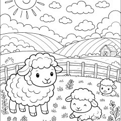 Páginas de Sheep para colorir e imprimir para crianças