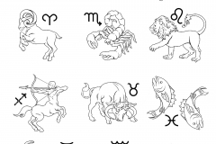 Página de signos do zodíaco para colorir e imprimir para crianças : Bela coloração de signos simples do zodíaco para crianças