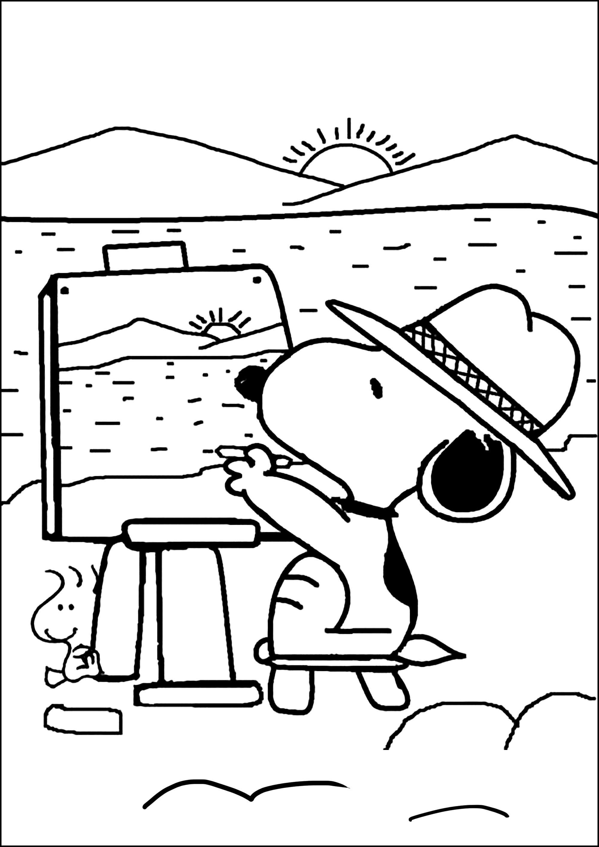 Snoopy, o pintor muito talentoso