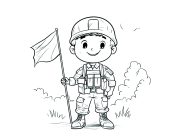 Páginas de Soldados para colorir e imprimir para crianças
